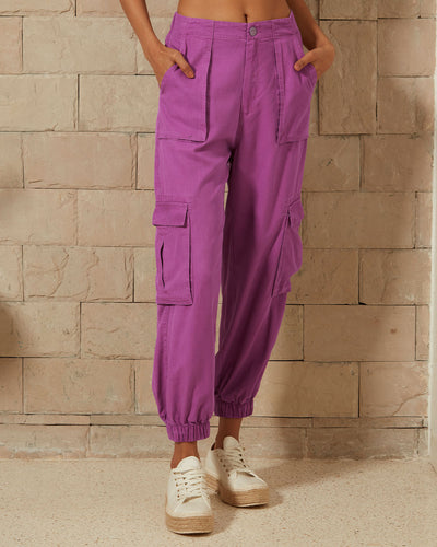 Pause Run This Town Utility Joggers Purple