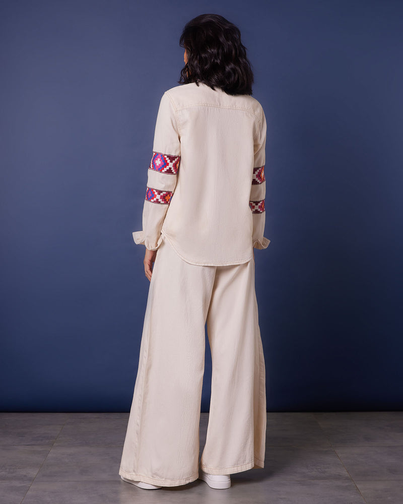 Pause Pebble Beach Embroidered Wide-Legged Pants 