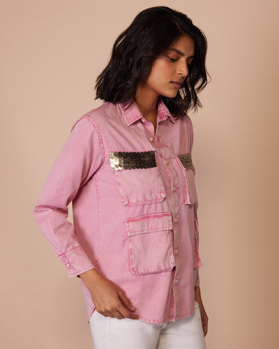 Pause Cotton Candy Embellished Shirt 