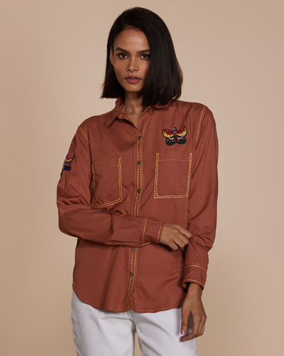 Pause Mochaccino Embroidered Shirt 