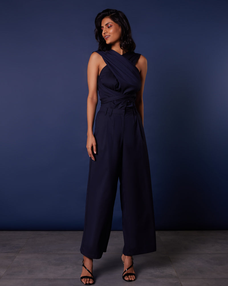 Pause Mirage Tie-up Jumpsuit Navy