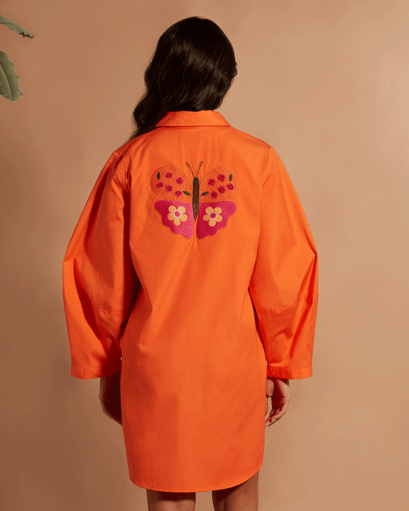 Pause Lucky Me Embroidered Shirt Dress 