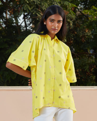 Pause Daisy Jones Embroidered Shirt Yellow