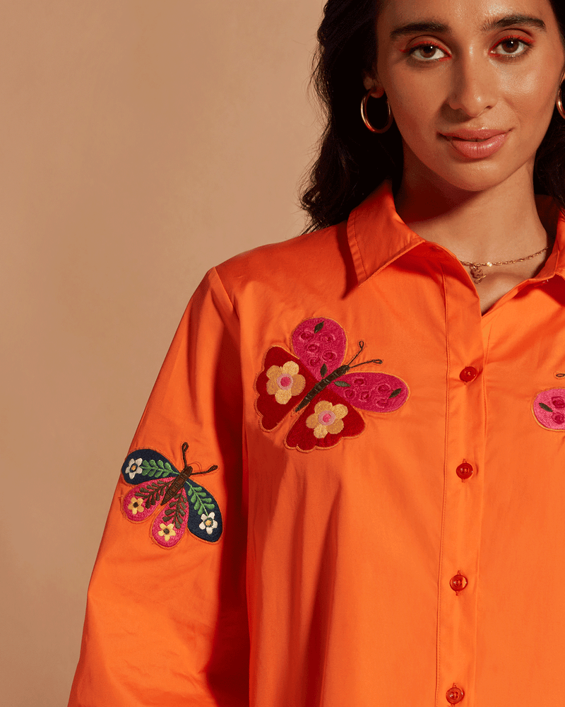 Pause Lucky Me Embroidered Shirt Dress 