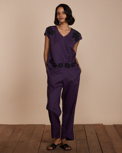 Pause Violet Hour Embroidered Top 