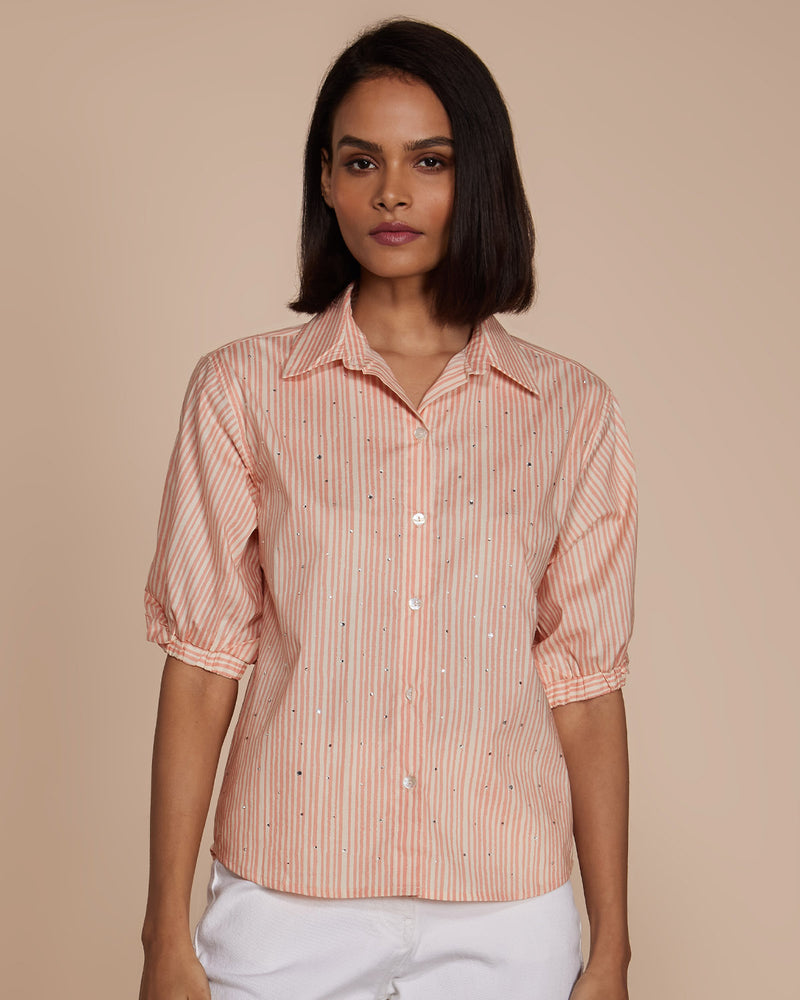 Pause Stardust Embellished Shirt Peach