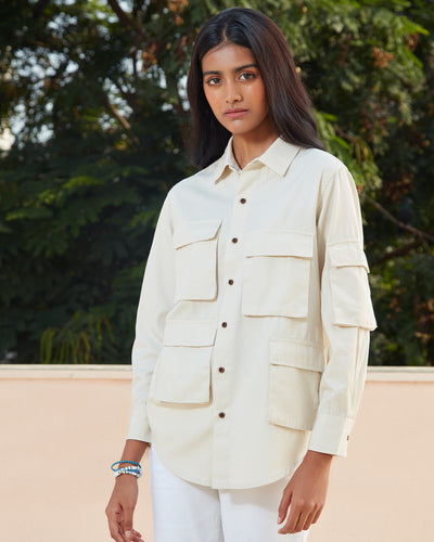 Pause On The Go Utility Shirt Beige