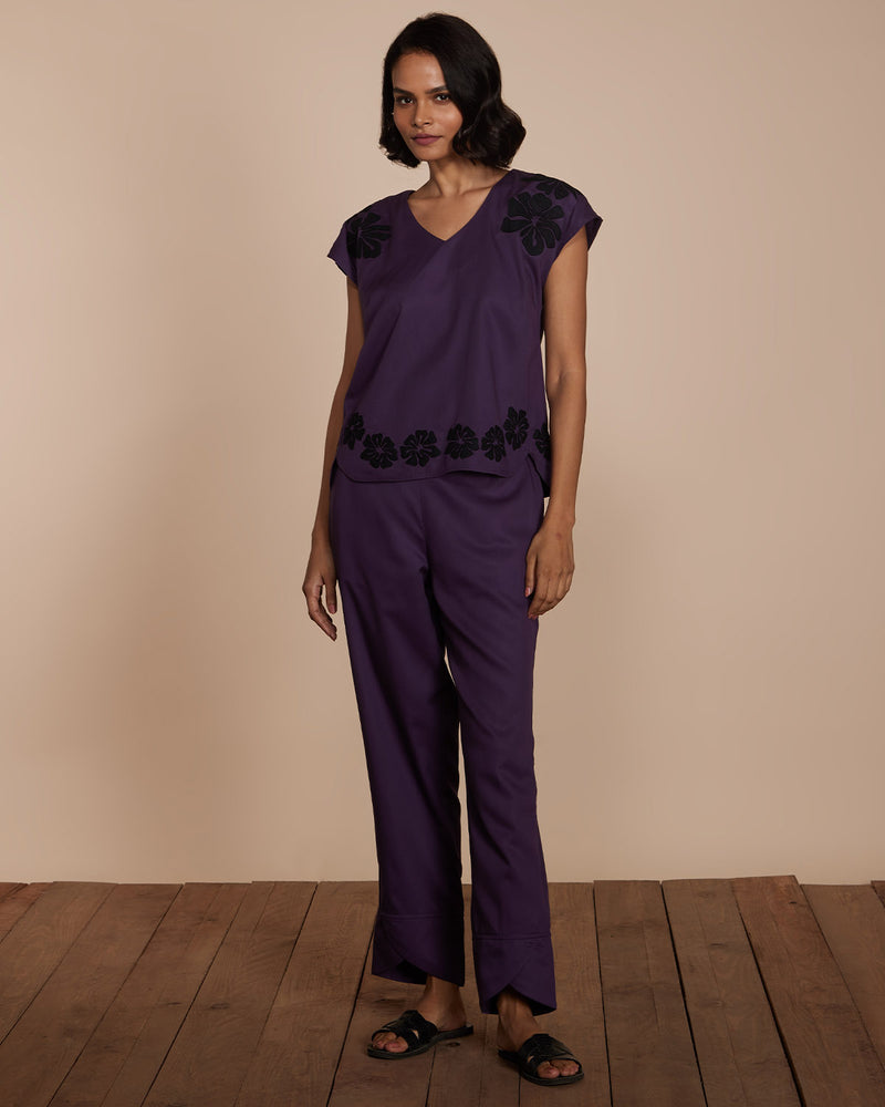 Pause Violet Hour Embroidered Top 
