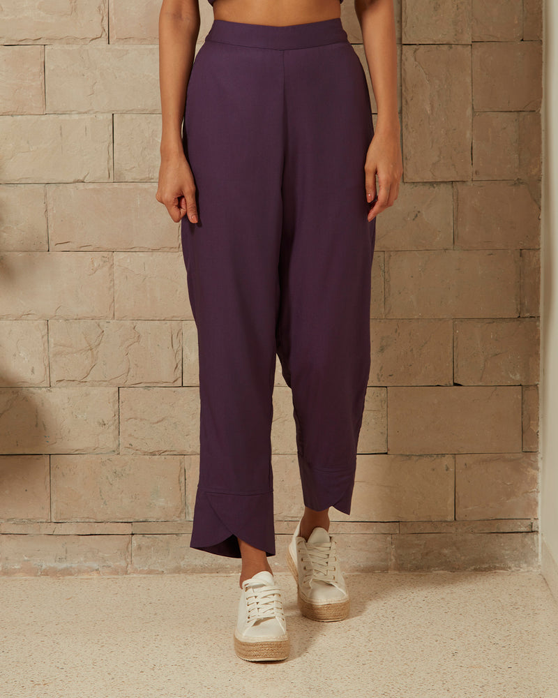 Pause Cyber Grape Twill Relaxed-Fit Pants Purple