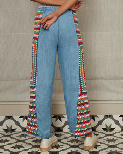 Pause Passionfruit Crochet Wide-Legged Pants 