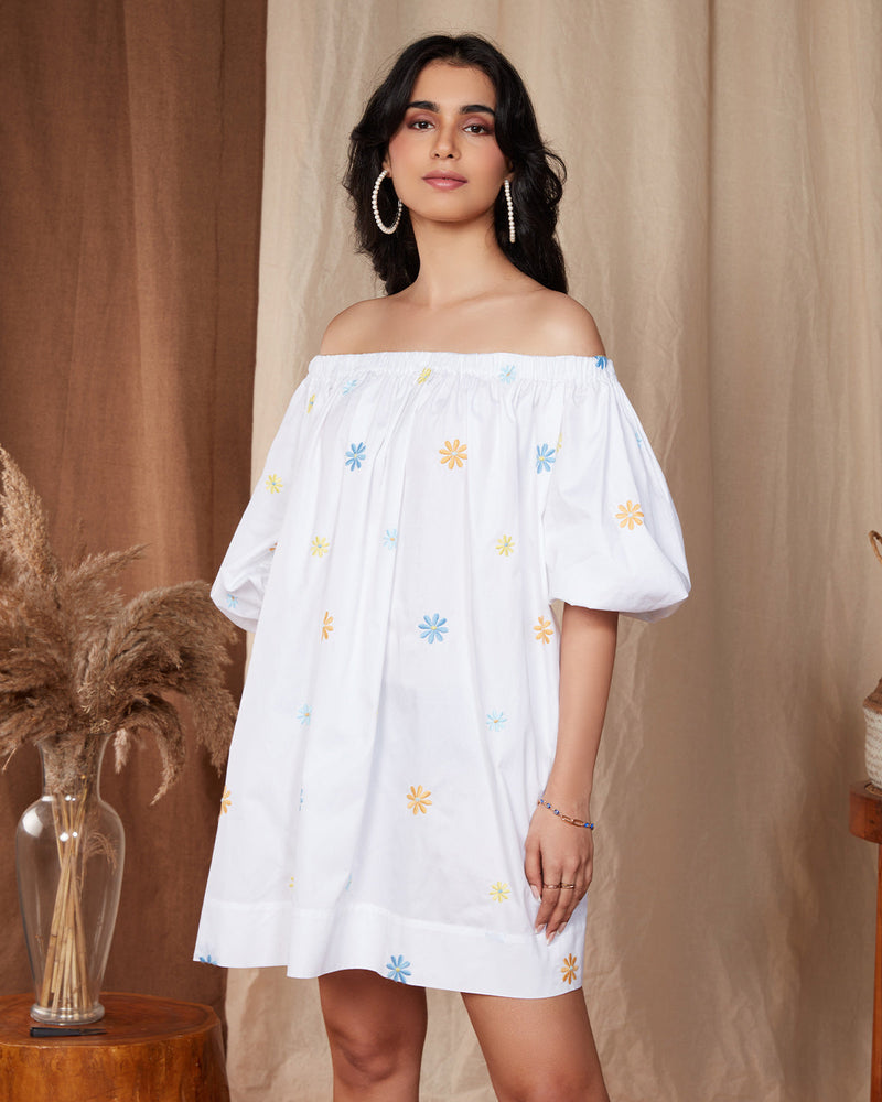 Pause Love Story Off-Shoulder Dress White