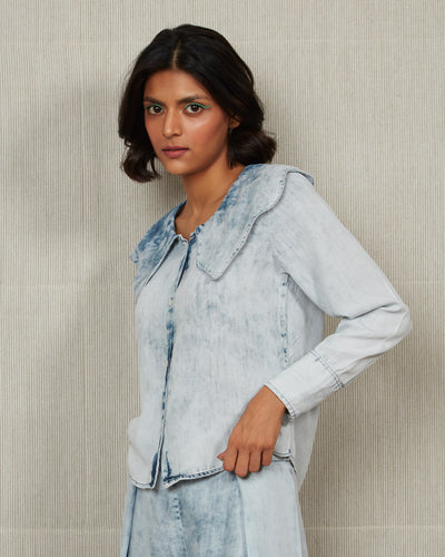 Pause Mint To Be Denim Top 
