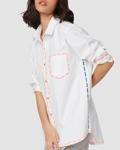 Pause On A Roll Embroidered Oversized Shirt 