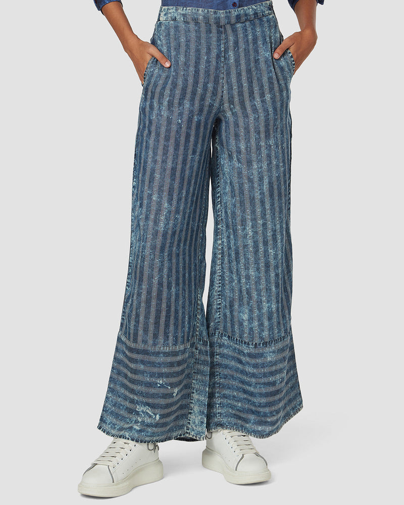 Pause Across The Universe Wide-Legged Striped Jeans 