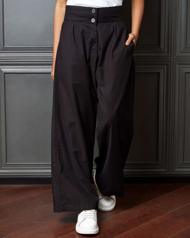 Pause Party Starter Wide-Legged Pants Black