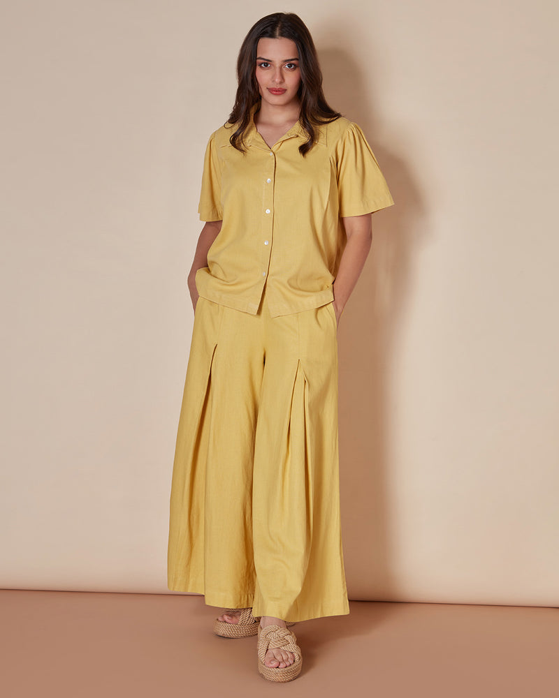 Pause Stay Golden Pleated Shirt 