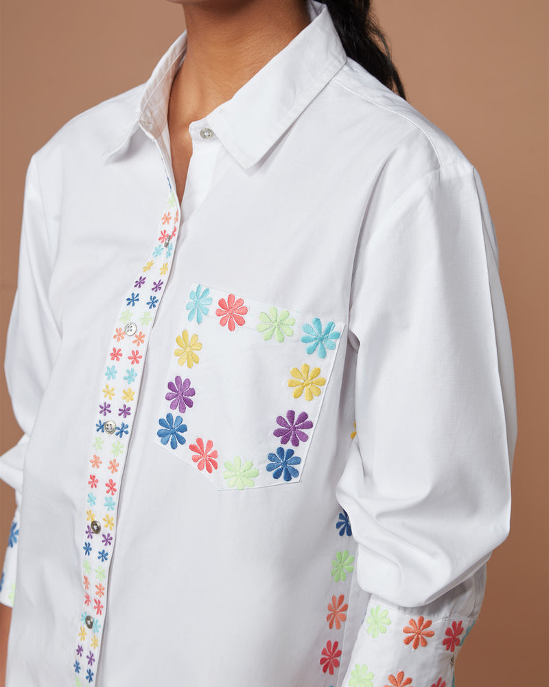 Pause Daisy Daze Embroidered Oversized Shirt 