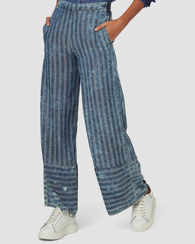 Pause Across The Universe Wide-Legged Striped Jeans 