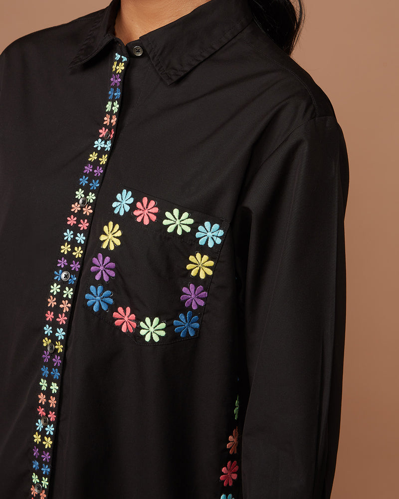 Pause Nightshade Embroidered Oversized Shirt 