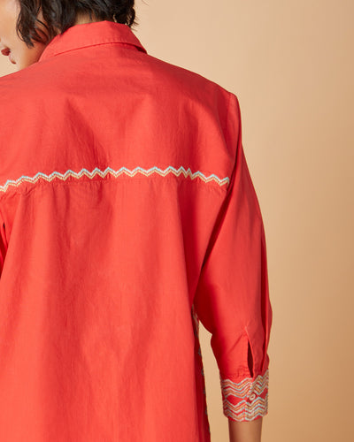 Pause Candy Embroidered Oversized Shirt 