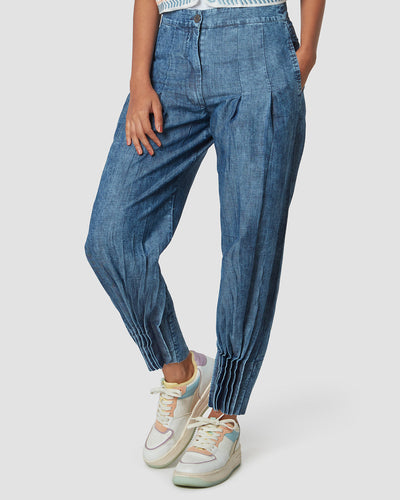 Pause High Hopes Pleated Relaxed Jeans Blue