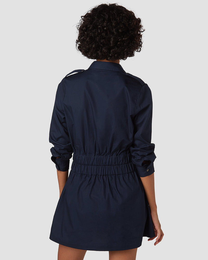Pause Talk Of The Town Smocked Shirt Dress 