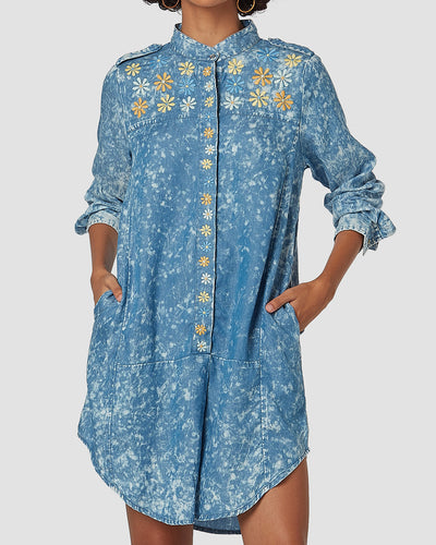 Pause Once Upon A Dream Shirt Dress Blue