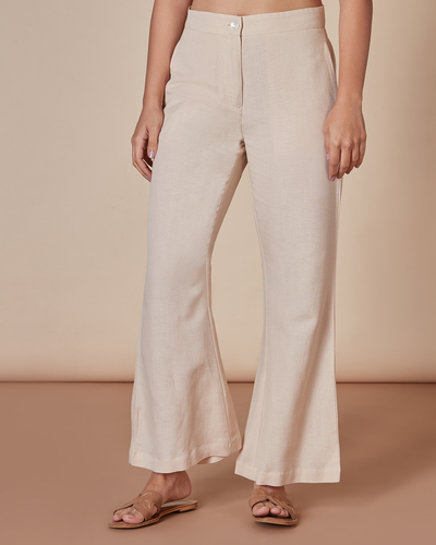 Pause On Your Side Wide-Legged Pants Beige