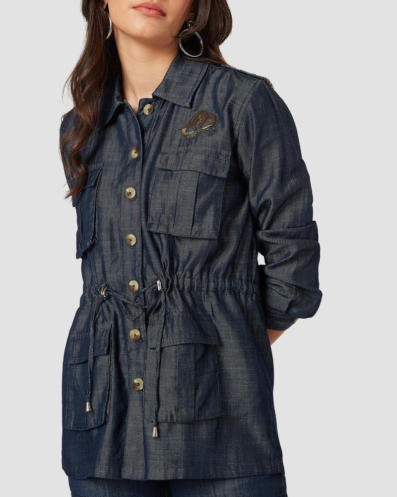 Pause Fly With Me Denim Utility Jacket 